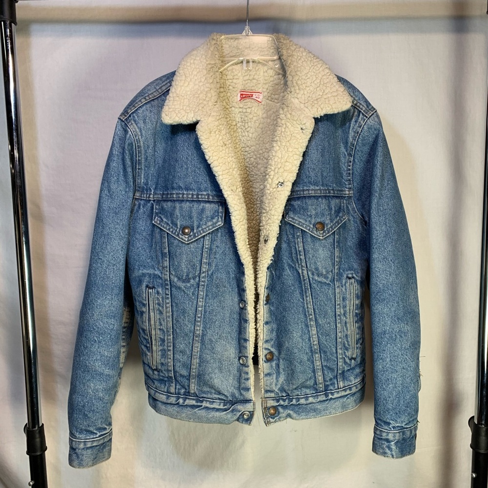 1960's Orange Tab Levi's Shearling Denim Jacket
